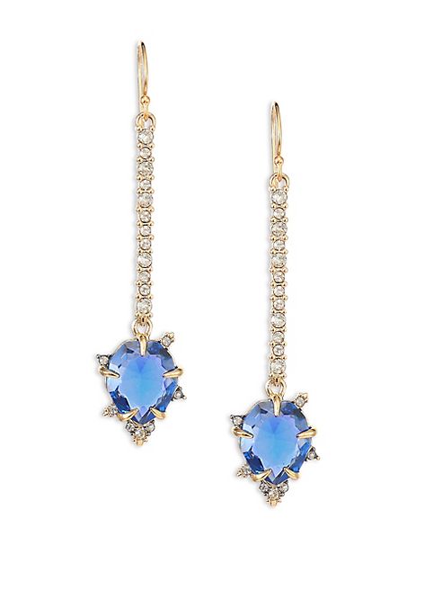 Alexis Bittar - Crystal-Encrusted & Blue Spinel Linear Drop Earrings