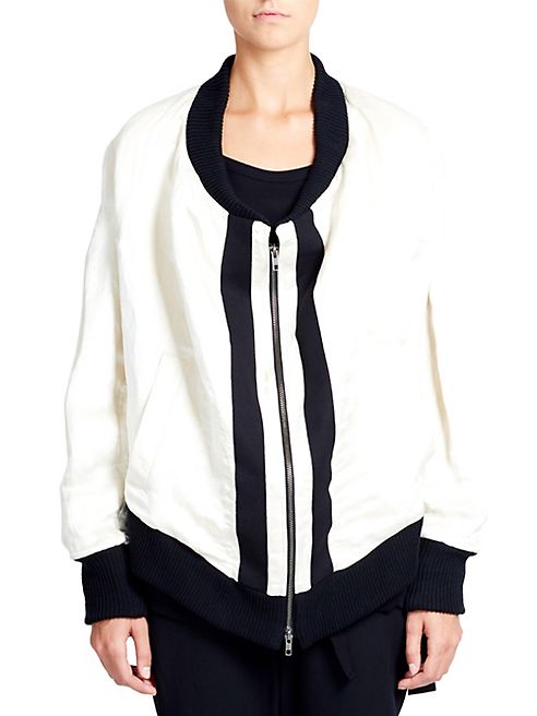 Ann Demeulemeester - Shiny Linen-Blend Zip Jacket