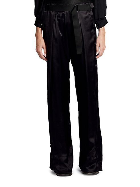 Ann Demeulemeester - Wide-Leg Silk Pants