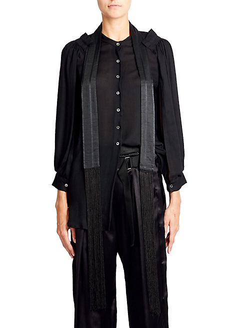 Ann Demeulemeester - Fringe Trim Scarf