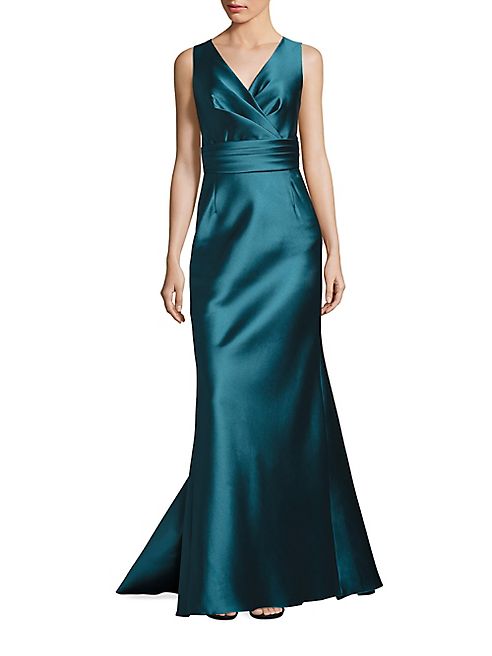 Liancarlo - V-Neck Sleeveless Satin Gown