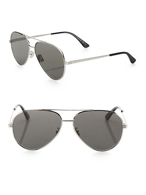 Saint Laurent - Classic Zero Silver 60MM Aviator Sunglasses