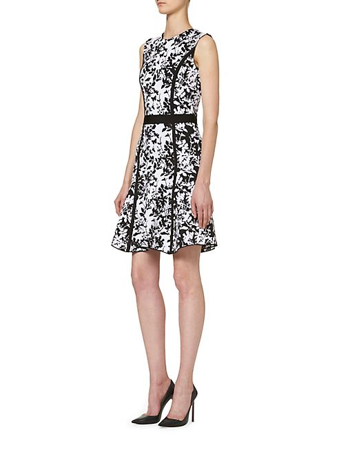 Carolina Herrera - Floral Fit & Flare Knit Dress