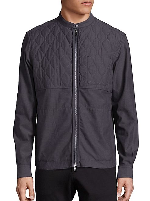 Diesel Black Gold - Quilted Front Zip-Up Shirt Jacket