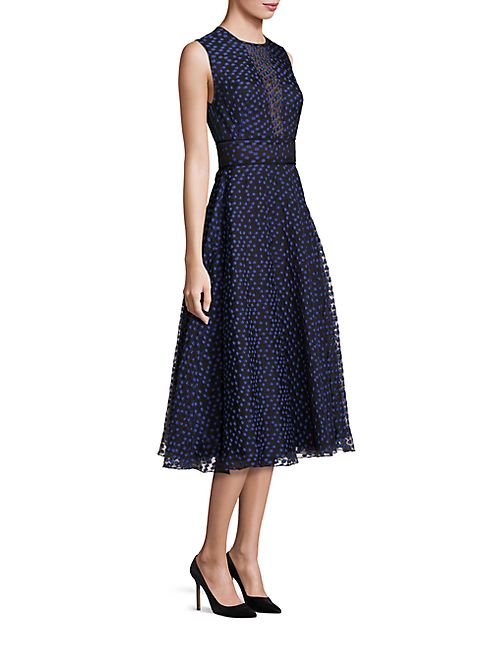 Lela Rose - Dotted Organza Midi Dress