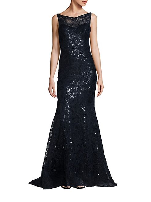 ANNA MAIER - High Neck Sequin Gown