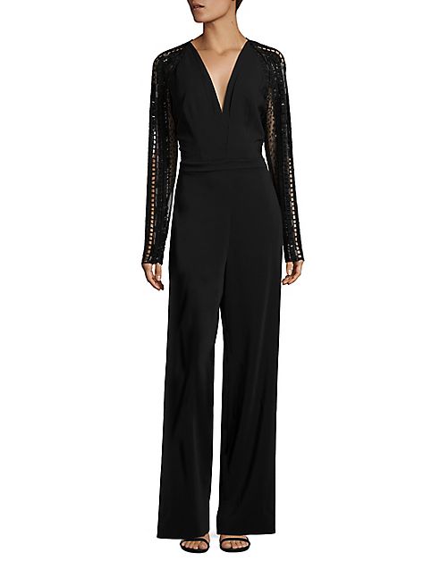 Pamella Roland - Long Sleeve Embellished Jumpsuit