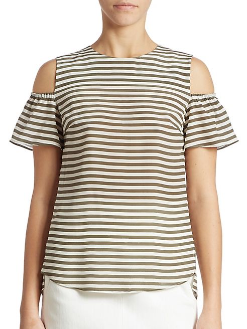 Akris punto - Striped Cold Shoulder Top