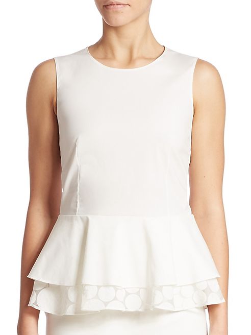 Akris punto - Stretch-Cotton Peplum Top