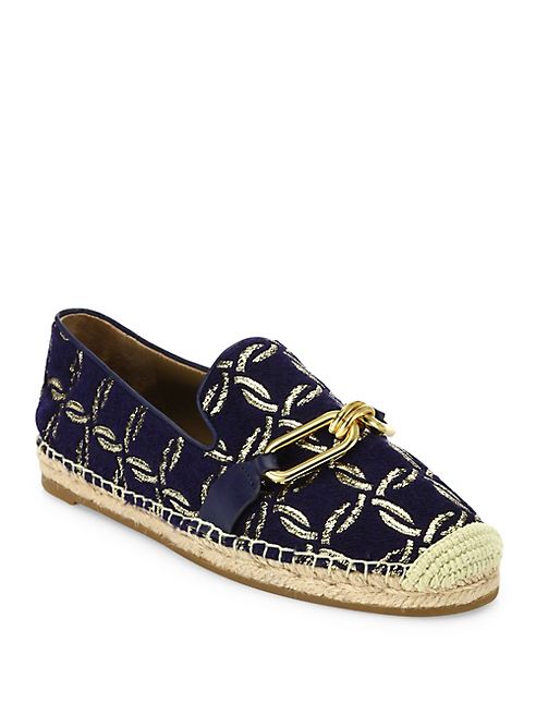 Michael Kors Collection - Lennox Metallic Embroidered Espadrille Flats