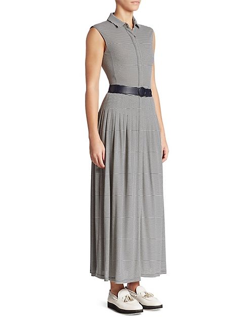 Akris punto - Striped Button Front Dress