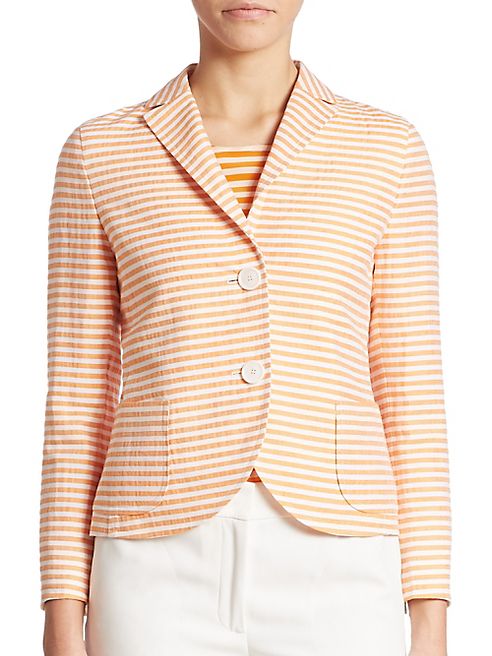 Akris punto - Striped Cotton Linen Jacket