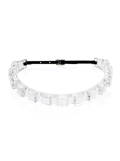 Alexis Bittar - Corrugated Lucite & Leather Choker