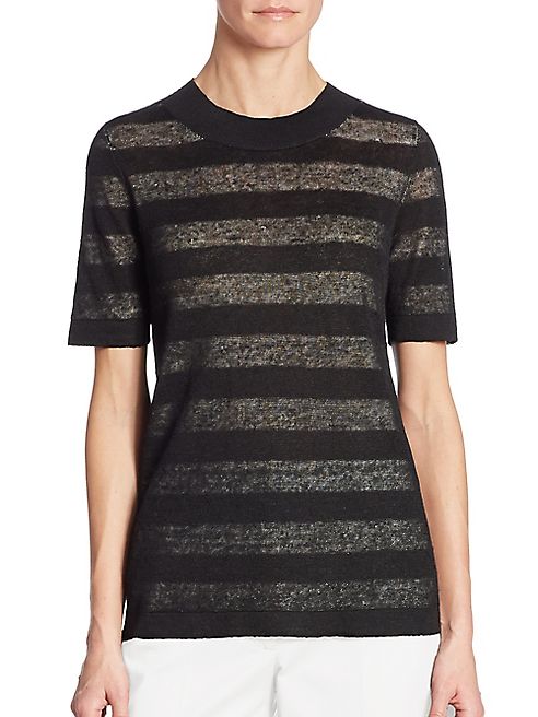 Akris punto - Linen Blend Striped Top