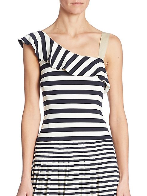 Akris punto - One Shoulder Striped Top