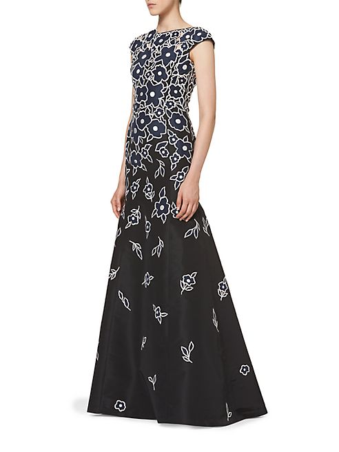 Carolina Herrera - Faille Embroidered Gown