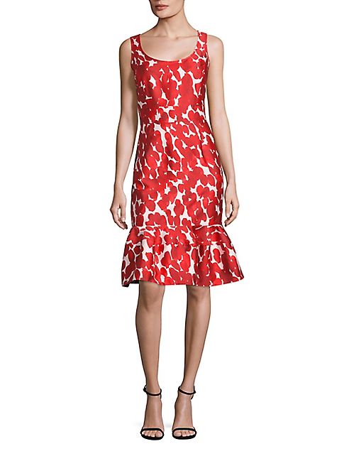 Carolina Herrera - Sleeveless Brushstroke Silk Dress