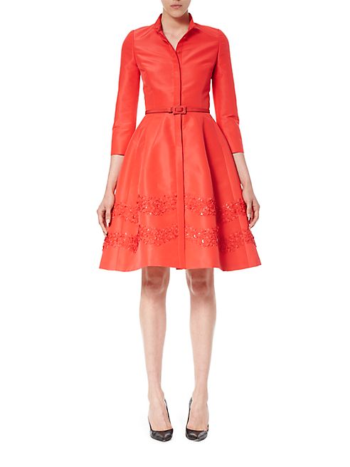 Carolina Herrera - Embroidered Faille Dress