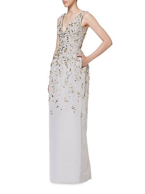 Carolina Herrera - Embroidered Faille Gown