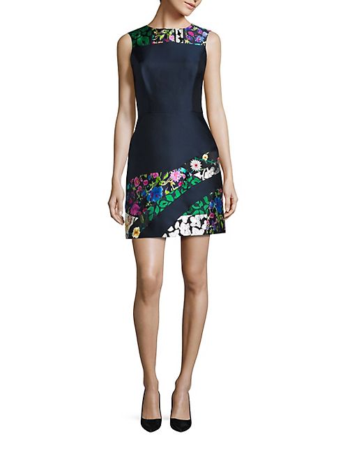 Oscar de la Renta - Patchwork Sheath Dress