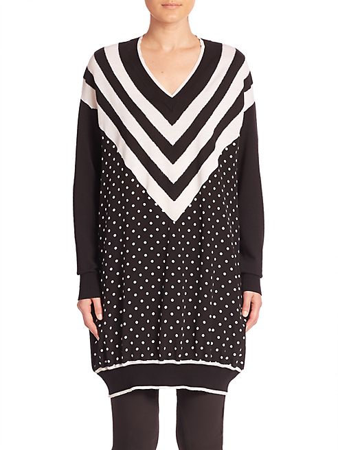 Stella McCartney - Polka Dot Stripe Wool & Silk Sweater