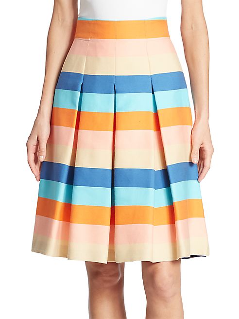 Akris punto - Striped Cotton Blend Skirt