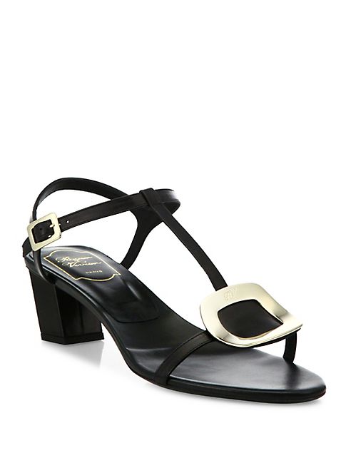 Roger Vivier - Chips Leather T-Strap Sandals