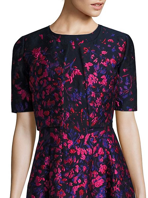 Oscar de la Renta - Cloque Floral-Print Bolero