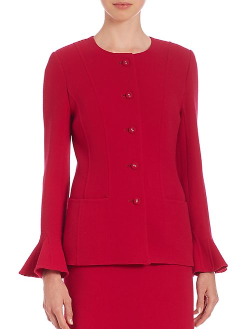 Oscar de la Renta - Bell-Sleeve Crepe Jacket