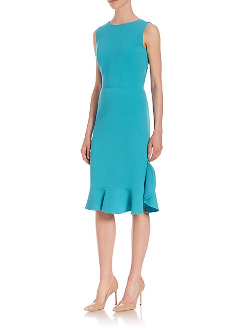 Oscar de la Renta - Sleeveless Flutter-Hem Dress