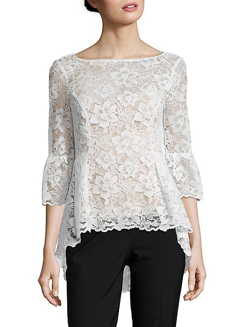 Oscar de la Renta - Bell Sleeve Lace Top