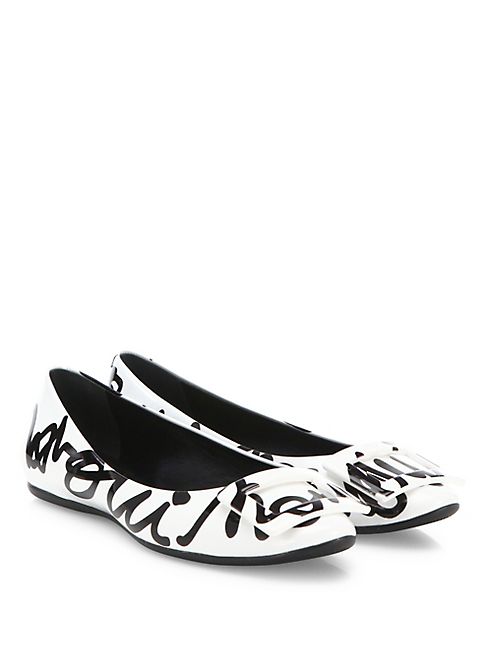 Roger Vivier - Gommette 'Oui Non' Graffiti Patent Leather Ballet Flats