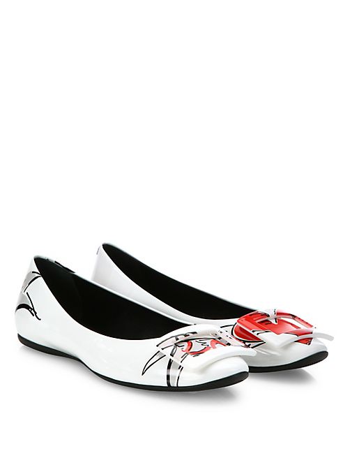 Roger Vivier - Gommette Love Tattoo Patent Leather Ballet Flats