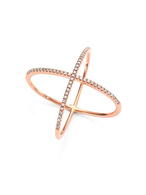 EF Collection - X Diamond & 14K Rose Gold Ring