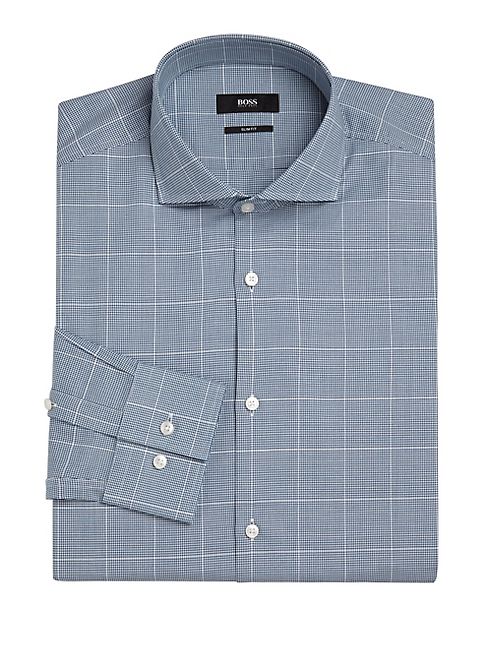 HUGO BOSS - Slim-Fit Windowpane Shirt