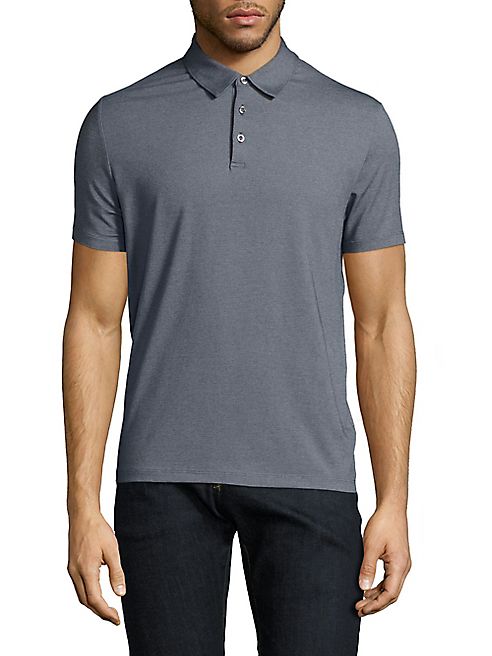 Zachary Prell - Solid Cotton Blend Polo