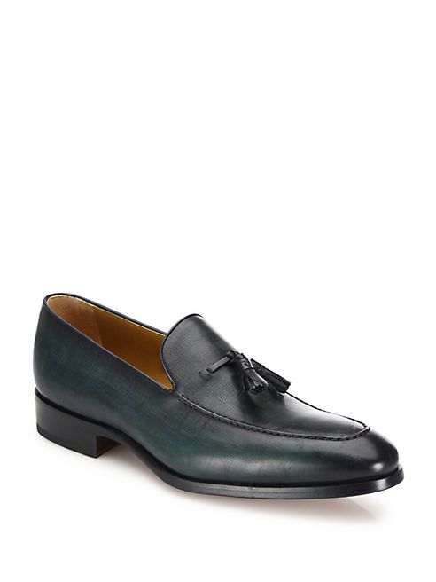 Saks Fifth Avenue Collection - Saks Fifth Avenue by Magnanni Tassel Leather Loafers