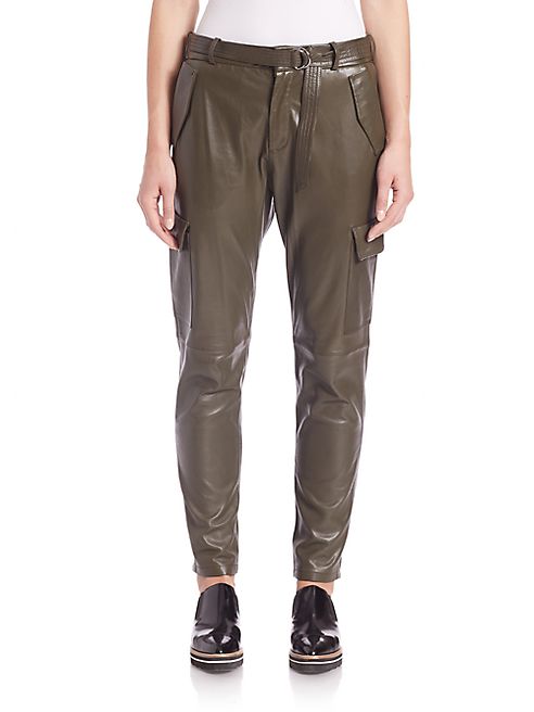 SET - Leather Cargo Pants