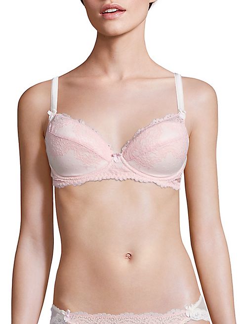 Mimi Holliday - Sugared Almond Raised Lace Super Plunge Padded Bra