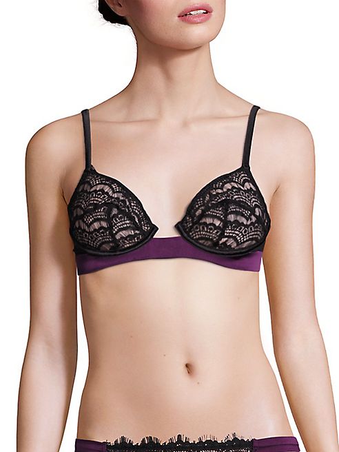 Mimi Holliday - Bisou Bisou Plum Silk Blend Modern Lace Bra