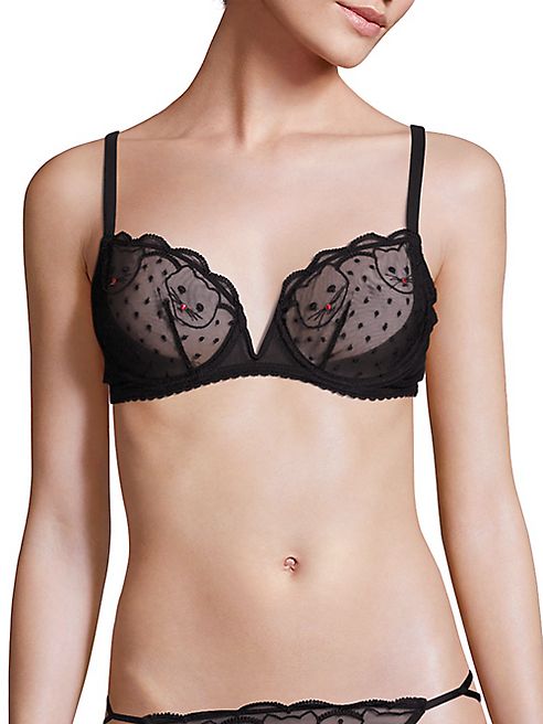 Mimi Holliday - Marmalade Black Cat Shoulder Bra