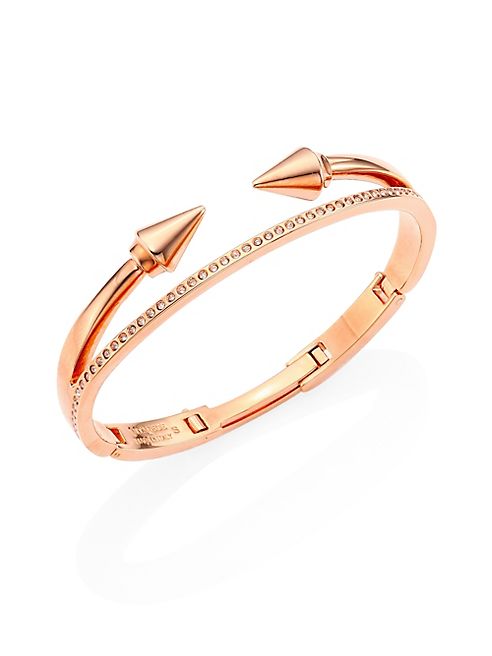 Vita Fede - Swarovski Crystals & 24K Rose-Goldplated Hinged Band Bracelet