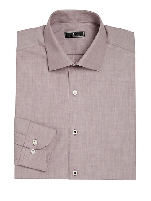 611 Saks Fifth Avenue New York - Micro Check Dress Shirt