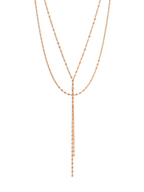 LANA JEWELRY - Blake 14K Rose Gold Lariat Necklace