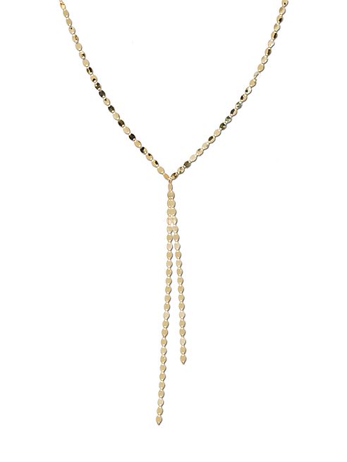 LANA JEWELRY - Nude Duo Drop 14K Yellow Gold Lariat Necklace