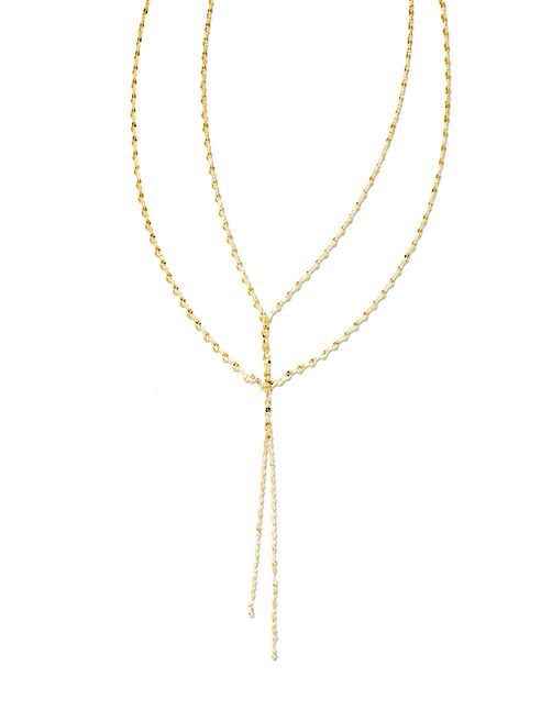 LANA JEWELRY - Long Mega Blake 14K Yellow Gold Lariat Necklace