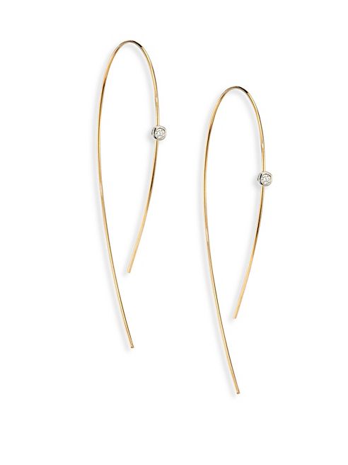 LANA JEWELRY - Hooked On Hoop Diamond & 14K Yellow Gold Earrings/1