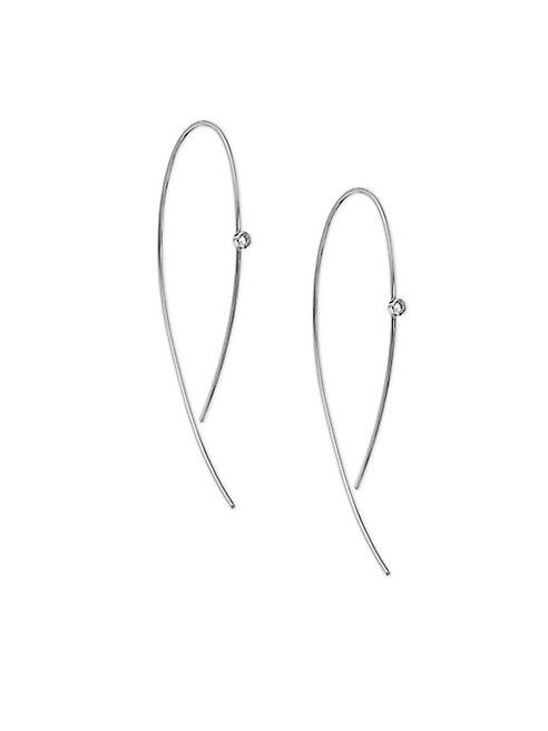 LANA JEWELRY - Hooked On Hoop Diamond & 14K White Gold Earrings/1