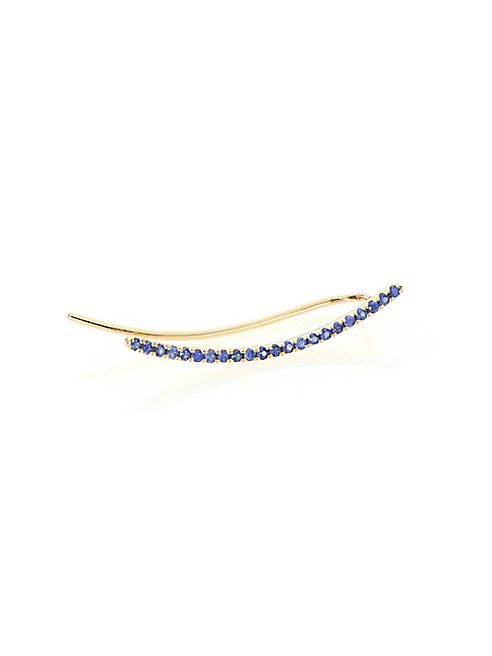 EF Collection - Floating Blue Sapphire & 14K Yellow Gold Single Ear Cuff