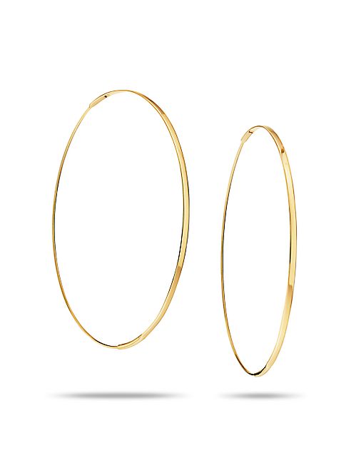 LANA JEWELRY - Large Flat Magic 14K Yellow Gold Hoop Earrings/2.5